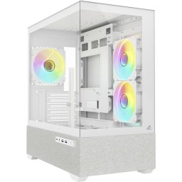 Carcasa MK7 ARGB tower case white tempered glass