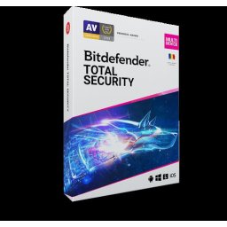 Licenta retail Bitdefender Total Security - protectie anti-malwarecompleta pentru Windows, macOS, iOS si Android, valabilapentru 1 an, 3 dispozitive, new
