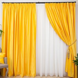 Draperie Hiko COMFY catifea galbena, cu rejansa, 1 bucata