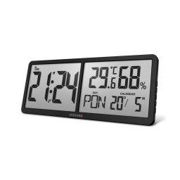 ELDONEX ECL-1110-BK - Ceas digital de perete TimeCheck, 4 baterii AA, negru