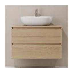 Dulap pentru baie TRONDHEIM pentru lavoar 90x57x46 cm, finisaj stejar
