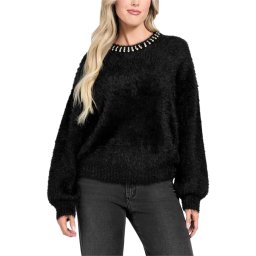 GUESS Tricotaj Ls Cn Arisa Rhinestone Swtr W5BR58Z3BH0 jblk jet black a996