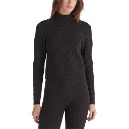 MICHAEL KORS Tricotat Emboss Mk Mock Nk Top MF5619YJWV 001 black