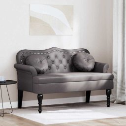 Banca Chesterfield Gri 120.5 x 65 x 75 cm Piele artificiala GartenMobel Dekor