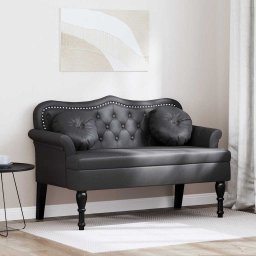 Banca Chesterfield Negru 120.5 x 65 x 75 cm Piele artificiala GartenMobel Dekor