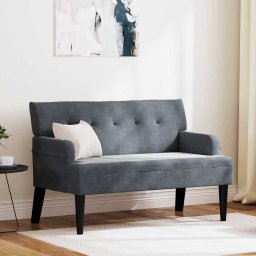 Banca Chesterfield Gri închis 112 x 65.5 x 75 cm Catifea GartenMobel Dekor