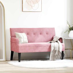 Banca Chesterfield Roz 112 x 65.5 x 75 cm Catifea GartenMobel Dekor
