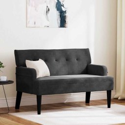Banca Chesterfield Negru 112 x 65.5 x 75 cm Catifea GartenMobel Dekor