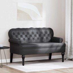 Banca Chesterfield Negru 119.5 x 64.5 x 75 cm Piele artificiala GartenMobel Dekor