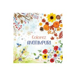 Colorez anotimpuri: Carte de colorat + 12 creioane colorate