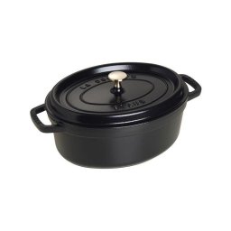 Staub Oval Cocotte, 29cm cast iron, black