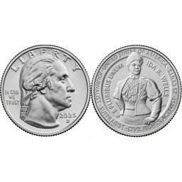 SUA 2025D - 25 cents, necirculata - Ida Bell Wells