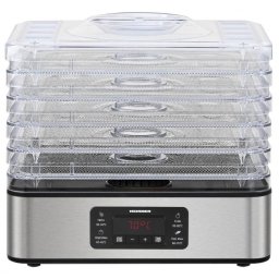 Deshidratator Heinner HFD-K400SS, 5 tavi inox, tava rulou fructe, electronic, display LED, timer, inox