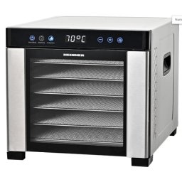 Deshidratator Heinner HFD-KD600SS, 6 tavi inox, tava rulou fructe, functie UV, electronic, display LED, timer, inox