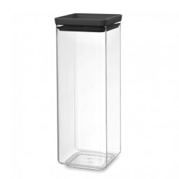 Borcan de depozitare Brabantia Tasty+ 1001173, 2,5 l, Mașină de spălat vase și frigider, Gri închis