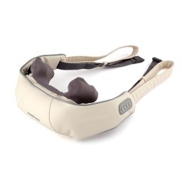 Aparat masaj pentru gat Medivon Sooth, 6 capete 3D, 3 trepte, Incalzire, Anticelulita, USB, bej