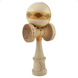 Kendama X Royal King Size, Super Sticky cupe mari, Natur-Rosu romb Portocaliu
