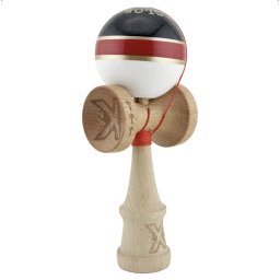Kendama X Royal King Size, Super Sticky cupe mari, Alb-Rosu-Negru dungi aurii