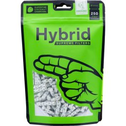 Filtre cu carbune activ + celuloza Hybrid Supreme Clasic albe Slim 6,4mm x250
