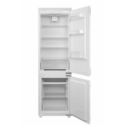 Combina frigorifica incorporabila Heinner HC-BIM271INVE++, Sistem de racire Low Frost, Clasa energetica E, Compresor Inverter, Capacitate totala: 271 L, Control electronic, Ventilator frigider, H 178.5 cm, Alb