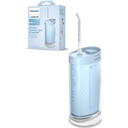 Irigator oral Irigator bucal tip dus bucal compact si portabil, rezervor pliabil de 200 ml, 3 moduri de curatare, contine 2 capete de curatare (1 capat Standard N1, 1 capat Confort N2 ), albastru