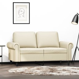 Gossi canapea cu 2 locuri, crem, 120 cm, piele ecologica