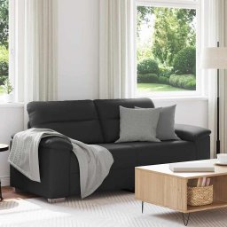 Gossi canapea cu 2 locuri, negru, 140 cm, piele ecologica