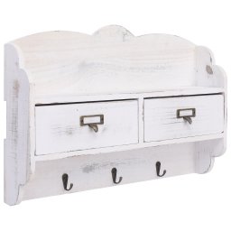 Gossi cuier de perete, alb, 50 x 10 x 34 cm, lemn