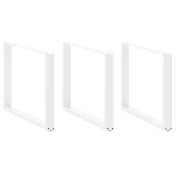 Gossi picioare masuta cafea in forma u 2 buc alb 100x(72-73) cm otel
