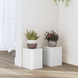 Gossi suporturi de plante, 2 buc., alb, 15x15x20 cm, lemn prelucrat