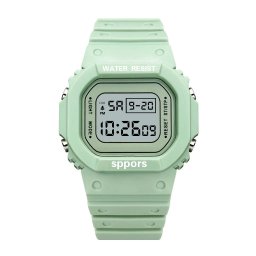 Ceas Sport Led Unisex, Quartz, afisaj Digital, verde, LD208-V2