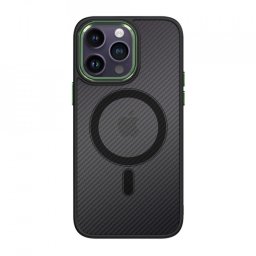 Tel Protect Magnetic Carbon Carcasa pentru Iphone 13 Pro Max Negru-green