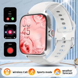 Smartwatch pentru telefoane Android/iPhone, cu mod sport, notificari de mesaje, potrivit pentru barbati si femei, autonomie lunga a bateriei, PMKJ270881-ALB