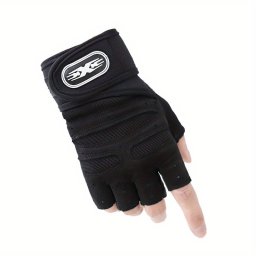 Manusi de fitness premium cu jumatate de deget pentru barbati si femei, marimea L, negru, PMRH07841
