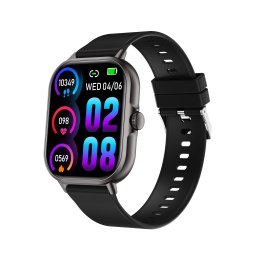 Ceas Smartwatch pentru barbati si femei, curea silicon, PMLR341777 (Culoare: negru)