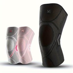 Genunchiera elastica Sport, pentru barbati si femei, PMGR183561 (Culoare: negru, Marime: L)
