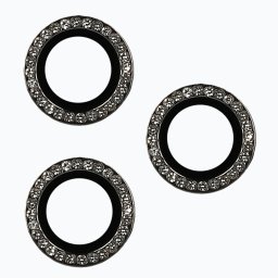 Sticlă securizată HARD DIAMOND pentru cameră (LENTILĂ) pentru iPhone 15 Pro/15 Pro Max, neagră (3 lentile), MGPROB03827