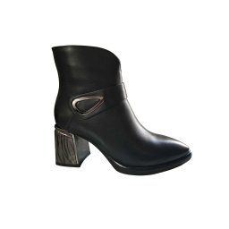 Botine dama Feeling piele naturala 25-165-02, negru
