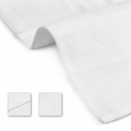 Prosop baie pentru brodat, Bumbac 100%, alb, 50x90cm - 700g/mp