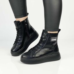 Ghete dama din Piele Naturala (Culoare: NEGRU, Marime: 39)
