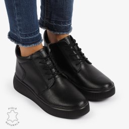 Ghete DAMA din PIELE NATURALA (Marime: 36, Culoare: NEGRU)