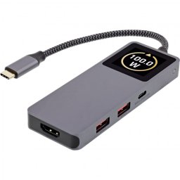 Docking station USB type C la HDMI 4K60Hz/2 x USB-C/2x USB-A + PD 100W, InLine IL35392D