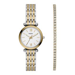 FOSSIL Ceas analogic 'Carlie' auriu / argintiu