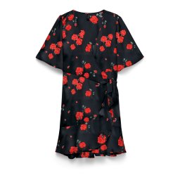 VERO MODA Rochie gri / roșu / negru