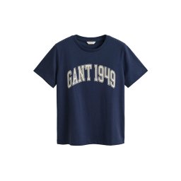 GANT Tricou crem / albastru marin