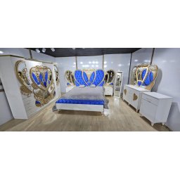 Dormitor complet Royal albastru saltea inclusa 180x200cm