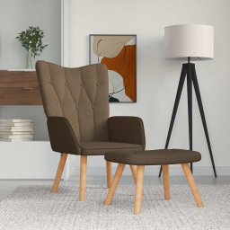 Gossi scaun de relaxare cu taburet, maro, material textil