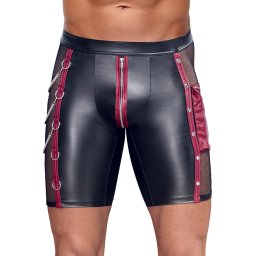 NEK Tight-fitting Cool Matte Look Pants 2133539 Black-Red S