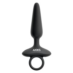 Anos Flexible Butt Plug with Vibrations Black