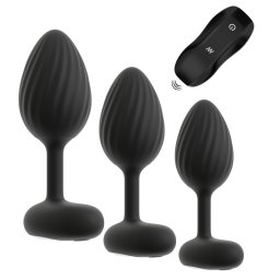 Anos RC Butt Plug Set with Vibration Black